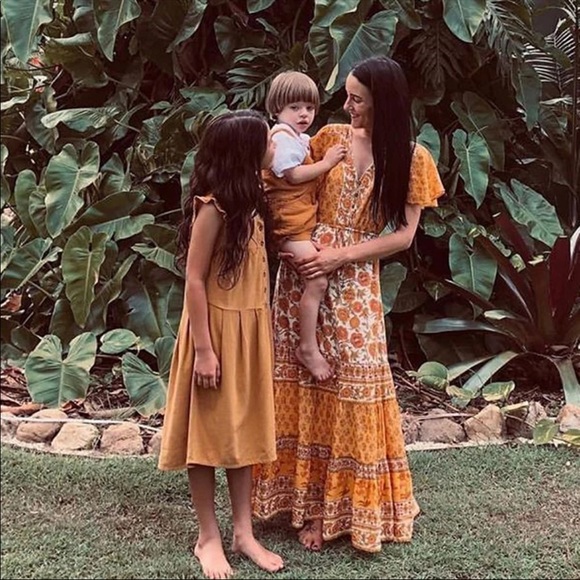 Yellow White Boho Floral Gypsy Print Maxi Dress - Picture 4 of 8